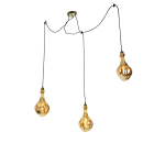 QAZQA Hanglamp 3-lichts incl. LED amber dimbaar - Cava Luxe - Goud