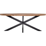 Giga Meubel - Eettafel Ovaal Mangohout - 160x100x76cm - Mansour - Bruin