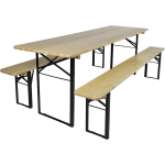 MaximaVida Berlijn 200 cm blank gelakt inklapbare picknickset - Bruin