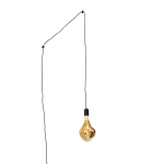 QAZQA Design hanglamp met stekker incl. LED lamp dimbaar - Cavalux - Zwart