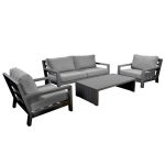 Ookii Loungeset Dark Grey (2 Stoelen, Bank, Salontafel)