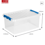 Sunware - Q-line Opbergbox 45l Transparant - 60 X 40 X 26 Cm - Blauw