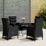 Vidaxl 5-delige Tuinset Poly Rattan - Zwart