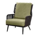 Tsubasa Lounge Chair Alu Black/rope Black/emerald Green - Zwart