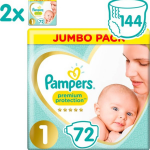 Pampers Premium Protection Luiers - Maat 1 (New Born) 2kg-5kg - 144 Stuks