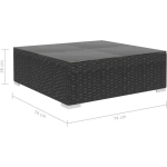 Vidaxl 6-delige Loungeset Met Kussens Poly Rattan - Zwart