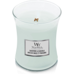 Woodwick Geurkaars Medium Sagewood & Seagrass - 11 Cm / ø 10 Cm - Blauw