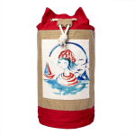 Anemoss Sailor Girl Plunjezak Jute Tas - Strandtas Riet - Strandtassen Dames - Rood