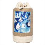 Anemoss Sailboats Plunjezak Jute Tas - Strandtas Riet - Strandtassen Dames