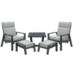 Garden Impressions Lora Loungestoelen Incl. Voetenbank Met Kent Bijzettafel 47,5x47,5 - Licht - Grijs