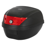 Motorkoffer Met Rode Reflector, 36l, Voor 1 Helm - Zwart