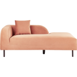 Beliani Le Crau - Chaise Longue--fluweel - Roze