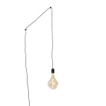 QAZQA Hanglamp met stekker incl. PS160 goldline dimbaar- Cavalux - Zwart