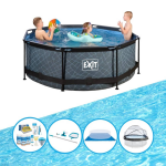 EXIT Toys Exit Zwembad Stone Grey - ø244x76 Cm - Frame Pool - Zwembadpakket - Grijs