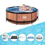 EXIT Toys Exit Zwembad Timber Style - ø244x76 Cm - Frame Pool - Met Accessoires - Bruin