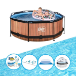 EXIT Toys Exit Zwembad Timber Style - ø244x76 Cm - Frame Pool - Zwembadpakket - Bruin