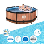 EXIT Toys Exit Zwembad Timber Style - ø244x76 Cm - Frame Pool - Zwembadset - Bruin