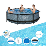 EXIT Toys Exit Zwembad Stone Grey - Frame Pool ø300x76cm - Zwembad Super Set - Grijs