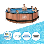 EXIT Toys Exit Zwembad Timber Style - Frame Pool ø300x76cm - Zwembadpakket - Bruin