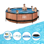 EXIT Toys Exit Zwembad Timber Style - Frame Pool ø300x76cm - Zwembad Deal - Bruin