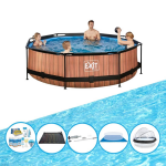 EXIT Toys Exit Zwembad Timber Style - ø300x76 Cm - Frame Pool - Met Accessoires - Bruin