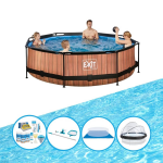 EXIT Toys Exit Zwembad Timber Style - ø300x76 Cm - Frame Pool - Zwembadpakket - Bruin