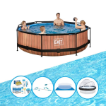 EXIT Toys Exit Zwembad Timber Style - ø300x76 Cm - Frame Pool - Compleet Zwembadpakket - Bruin