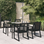 Vidaxl 5-delige Tuinset Pvc-rattan - Zwart