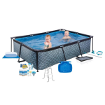 EXIT Toys Exit Zwembad Stone Grey - Frame Pool 220x150x60 Cm - Met Toebehoren - Grijs