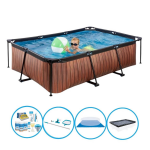 EXIT Toys Exit Zwembad Timber Style - Frame Pool 220x150x60 Cm - Zwembadpakket - Bruin