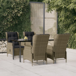 Vidaxl 5-delige Tuinset Poly Rattan - Bruin