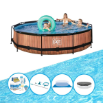 EXIT Toys Exit Zwembad Timber Style - Frame Pool ø360x76cm - Zwembadpakket - Bruin