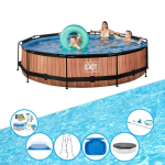 EXIT Toys Exit Zwembad Timber Style - Frame Pool ø360x76cm - Met Toebehoren - Bruin