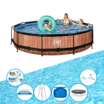 EXIT Toys Exit Zwembad Timber Style - Frame Pool ø360x76cm - Zwembadset - Bruin