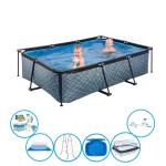 EXIT Toys Exit Zwembad Stone Grey - 220x150x60 Cm - Frame Pool - Zwembadset - Grijs