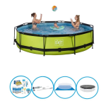 EXIT Toys Exit Zwembad Lime - Frame Pool ø360x76cm - Complete Zwembadset - Groen