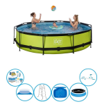 EXIT Toys Exit Zwembad Lime - Frame Pool ø360x76cm - Zwembad Super Set - Groen