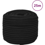 Vidaxl Werktouw 12 Mm 25 M Polyester Zwart