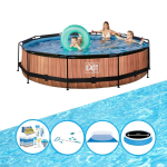 EXIT Toys Exit Zwembad Timber Style - Frame Pool ø360x76cm - Plus Accessoires - Bruin