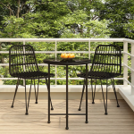 Vidaxl 3-delige Tuinset Poly Rattan - Negro