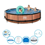 EXIT Toys Exit Zwembad Timber Style - ø360x76 Cm - Frame Pool - Zwembadset - Bruin