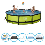 EXIT Toys Exit Zwembad Lime - ø360x76 Cm - Frame Pool - Inclusief Bijbehorende Accessoires - Groen