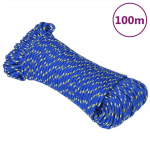 Vidaxl Boottouw 4 Mm 100 M Polypropyleen Blauw