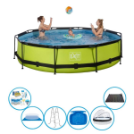 EXIT Toys Exit Zwembad Lime - ø360x76 Cm - Frame Pool - Inclusief Toebehoren - Groen