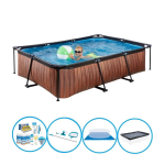 EXIT Toys Exit Zwembad Timber Style - Frame Pool 300x200x65 Cm - Zwembadpakket - Bruin
