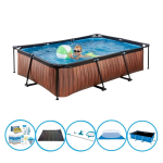 EXIT Toys Exit Zwembad Timber Style - Frame Pool 300x200x65 Cm - Zwembad Bundel - Bruin