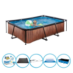 EXIT Toys Exit Zwembad Timber Style - Frame Pool 300x200x65 Cm - Zwembad Combi Deal - Bruin