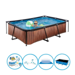 EXIT Toys Exit Zwembad Timber Style - Frame Pool 300x200x65 Cm - Plus Accessoires - Bruin