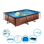 EXIT Toys Exit Zwembad Timber Style - Frame Pool 300x200x65 Cm - Super Set - Bruin