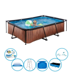 EXIT Toys Exit Zwembad Timber Style - Frame Pool 300x200x65 Cm - Zwembad Super Set - Bruin